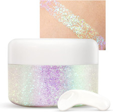 Holographic Body Glitter Gel for Body Face Hair Lip Makeup, Sparkling Glitter Lo