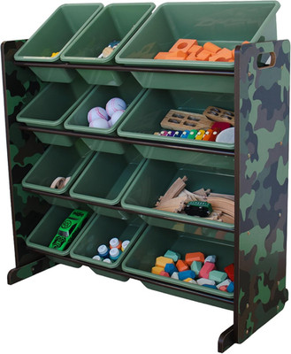 Toy Storage Organizer with 12 Removable Storage Bins for Kids Playroom, 4-Tier T