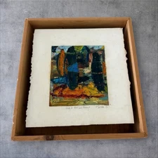 Original Painting With Shadow Box Wood Frame, 2002, Approx. 8x10