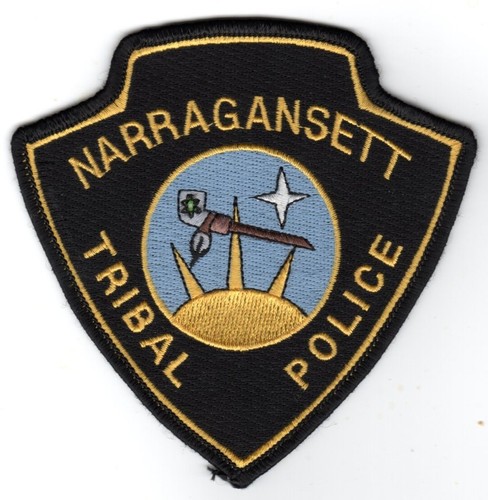 Narragansett Road Island Tribal Police Patch ( Black Cloth Back ) 100% Authentic
