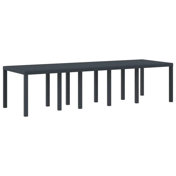 Gartentisch Poly Rattan Anthrazit Rechteckig 300X100X73 Cm Outdoor-image