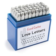 Custom Font Number and Letter Stamping Tool Case 36 Lowercase Stamps/Alphabe...