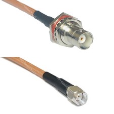 RG400 BNC FEMALE BIG BULKHEAD to RP-SMA MALE RF Cable FAST-SHIP LOT