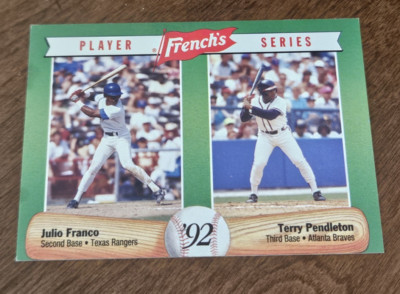 1992 French's #4 Julio Franco Terry Pendleton Rangers Braves baseball card