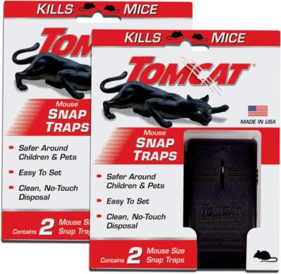 Tomcat Mouse Snap Trap, Effectively Kills Mice For Clean, No-Touch Disposal, 4