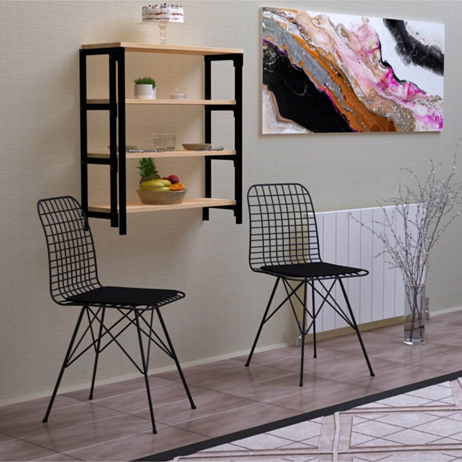 Foldable Murphy Table Wall Mounted Dining Kitchen Table Converts to