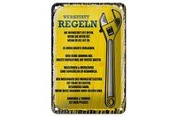 Blechschild Spruch Lustig Werkstatt Regeln 12X18 Cm Geschenk Schild