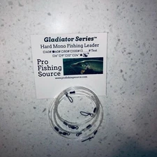 60 lb 80 lb & 100 lb 36" Mono Trolling Leader 3 Pack Crane Swivel Coastlock Snap