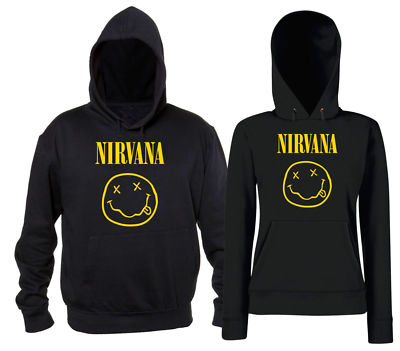 NIRVANA BAND TRIBUTE Hoodie - Weiß oder Schwarz UNISEX Kult Rock Band