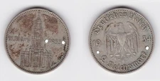 2 Mark Silver Coin 3rd Reich Garrison Church with Date 1934 A Hunter 355 (156204)