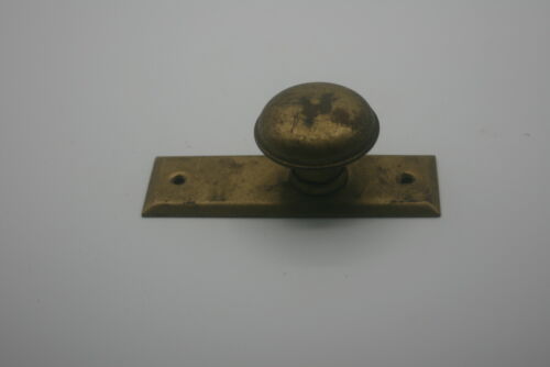 Vintage Brass Finish Knob with Backer Plae Door Cablinet Knob 4"x1" 1-3/4" Knob - Zdjęcie 1 z 3