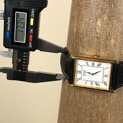 Vintage Seiko Men 7N01-5B40 Formal Gold Tone Leather Tank Vintage Seiko Men 7N01-5B40 Formal Gold Tone Leather Tank