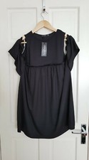 Women's New With Tags Black Boohoo Cold Shoulder A-Line Dress UK12 Reduced 15%!!