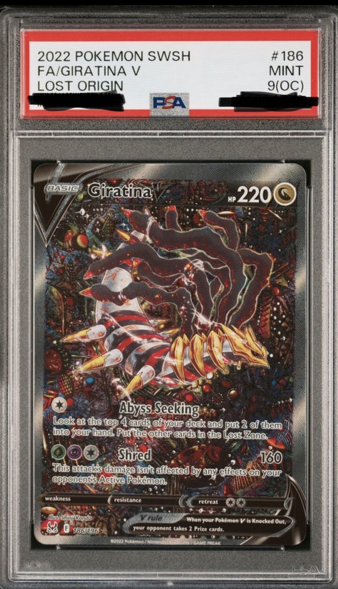 pokemon card psa 9 oc Giratina 186/196 Lost Origins OFF CENTRE