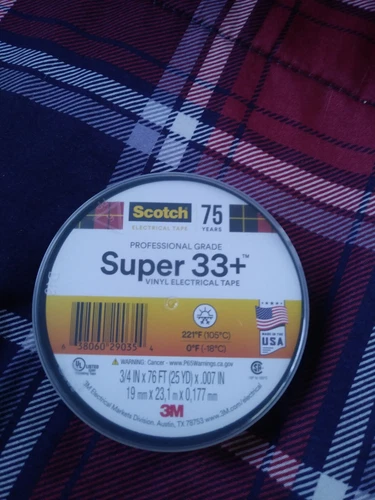 SCOTCH SUPER 33+ PROFESSIONAL GRADE VINYL. ELECTRIC TAPE, 3/4 × 76 FT 3M