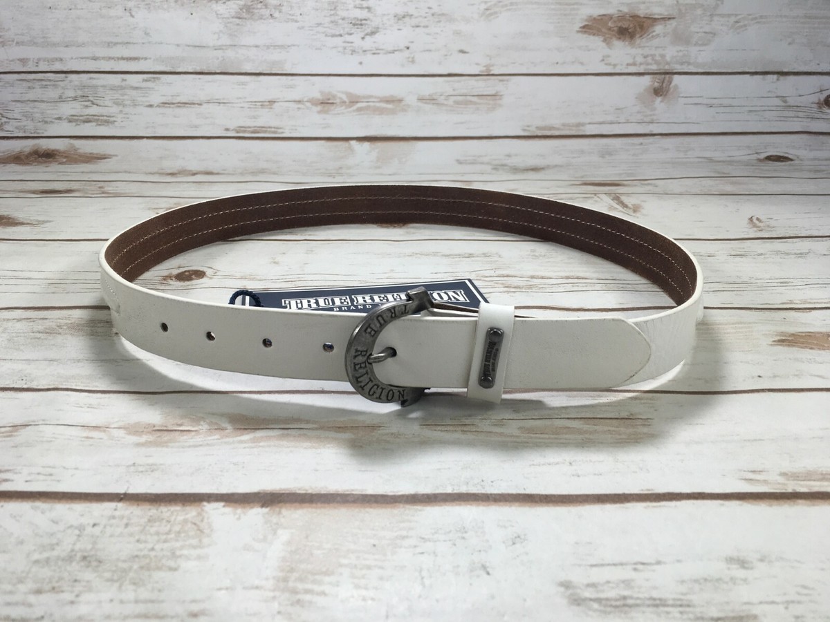 True Religion Jeans Belt Women\'s Size 22 NWT with Flaws Brown Leather Silver True Religion Brown Belt with Gold Heart | Mercari main image 3