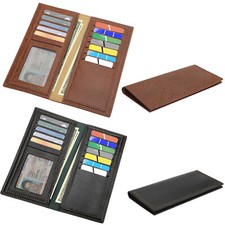 Slim PU Leather Wallet Long Bifold Purse RFID Blocking Card Holder for Men