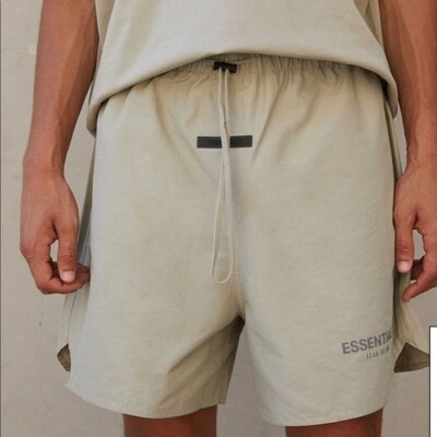 Fear of God Essentials Gray Cotton Nylon Drawstring Cord Shorts Mens Small  - Main Image