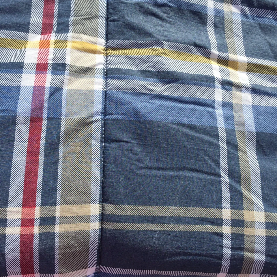 Plaid Twin Size Comforter Nautica Blue Red Yellow 100% Cotton - Image 3 of 4