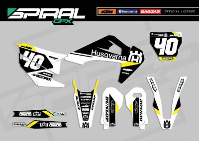 Custom MX Grafik Kit Husqvarna TC FC 125 250 350 450 Punch Yellow 2020 2021