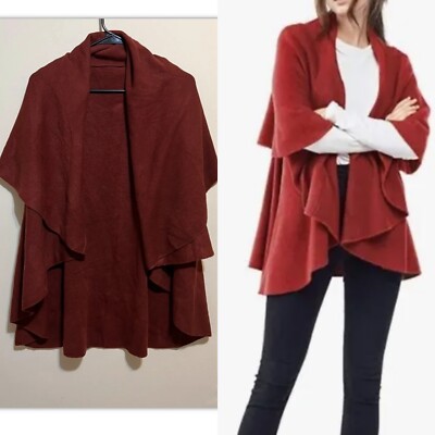 Look by M the shawl best barn red one size Oversized Sweater