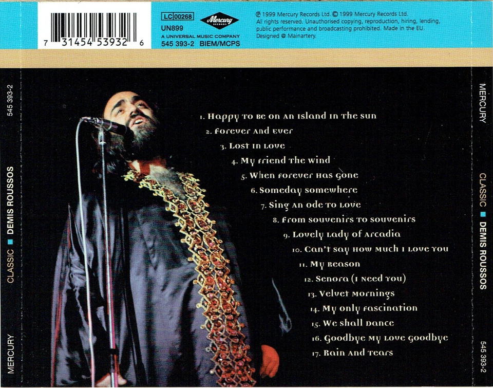 (CD) Demis Roussos - Classic - The Universal Masters Collection -Velvet Mornings - Bild 2 von 2