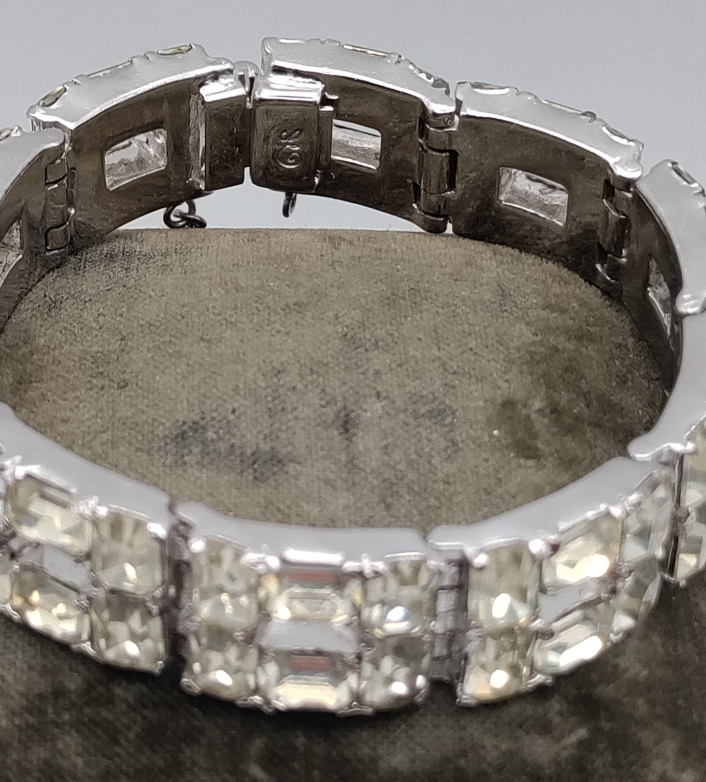 Eisenberg Script "E" Weighty Rhinestone Bracelet … - image 4