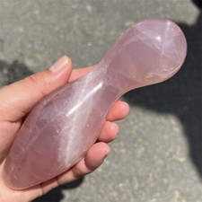 4.7" Natural rose quartz Massage stick quartz crystal Wand healing Random 1pc