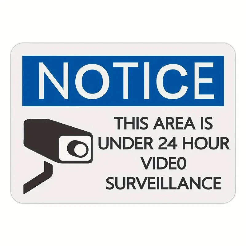 4pcs Vinyl Stickers, 5 x7 inch Notice of Video Surveillance Sticker Label Decal - Image 3 of 4