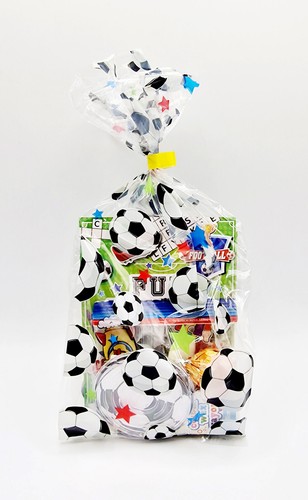 FOOTBALL SOCCER theme empty cellophane treat party gift bags with twist ties - Picture 3 of 8