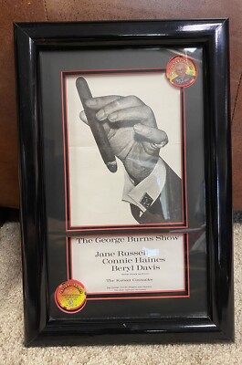 Caesars Palace George Burns $5 chip Display VEGAS brochure Pro framed 16 X 10