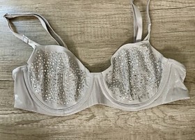 Rare Victoria’s Secret Fashion Show Swarovski Rhinestone Unlined Bra 34B