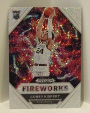 Corey Kispert 2021-22 Panini Prizm Draft Picks White Sparkle Rookie Fireworks