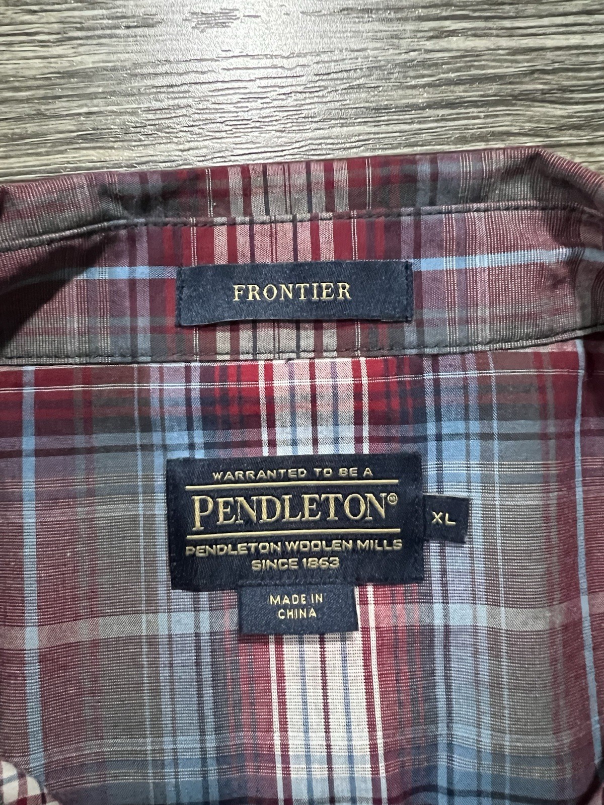 Pendleton Frontier Western Plaid Button Up Shirt … - image 5