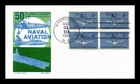 DR JIM STAMPS US COVER NAVAL AVIATION FDC BLOCK OF 4 KEN BOLL CACHET CRAFT