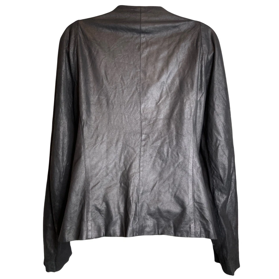 Vince Womens Black 100% Lamb Leather Moto Jacket Sz L Soft Supple Boho Luxe - Image 2 of 4