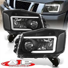 Black Driving Led Tube Head Lights Lamps For 2004-2015 Nissan Titan -07 Armada