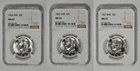 1965 to 1967 SMS 50c Kennedy Half Dollar NGC Graded MS 67 Three Coin Lot