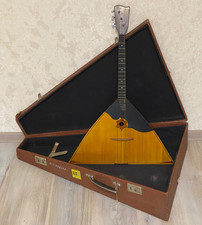 Vintage Consert Balalaika Alto Handcrafted Soviet Era. Original suitcase.