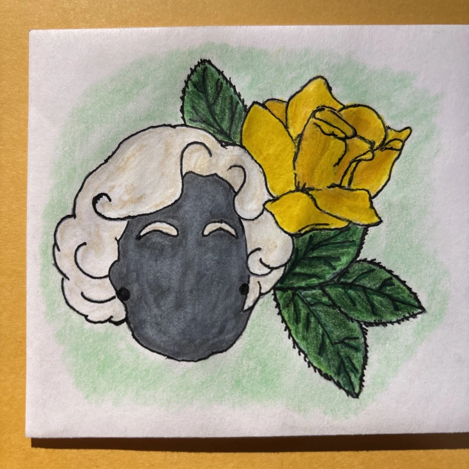 2025 Betty White Forever Stamp C107 Silhouette Head With Yellow Rose FDC/OOAK - Image 2 of 4