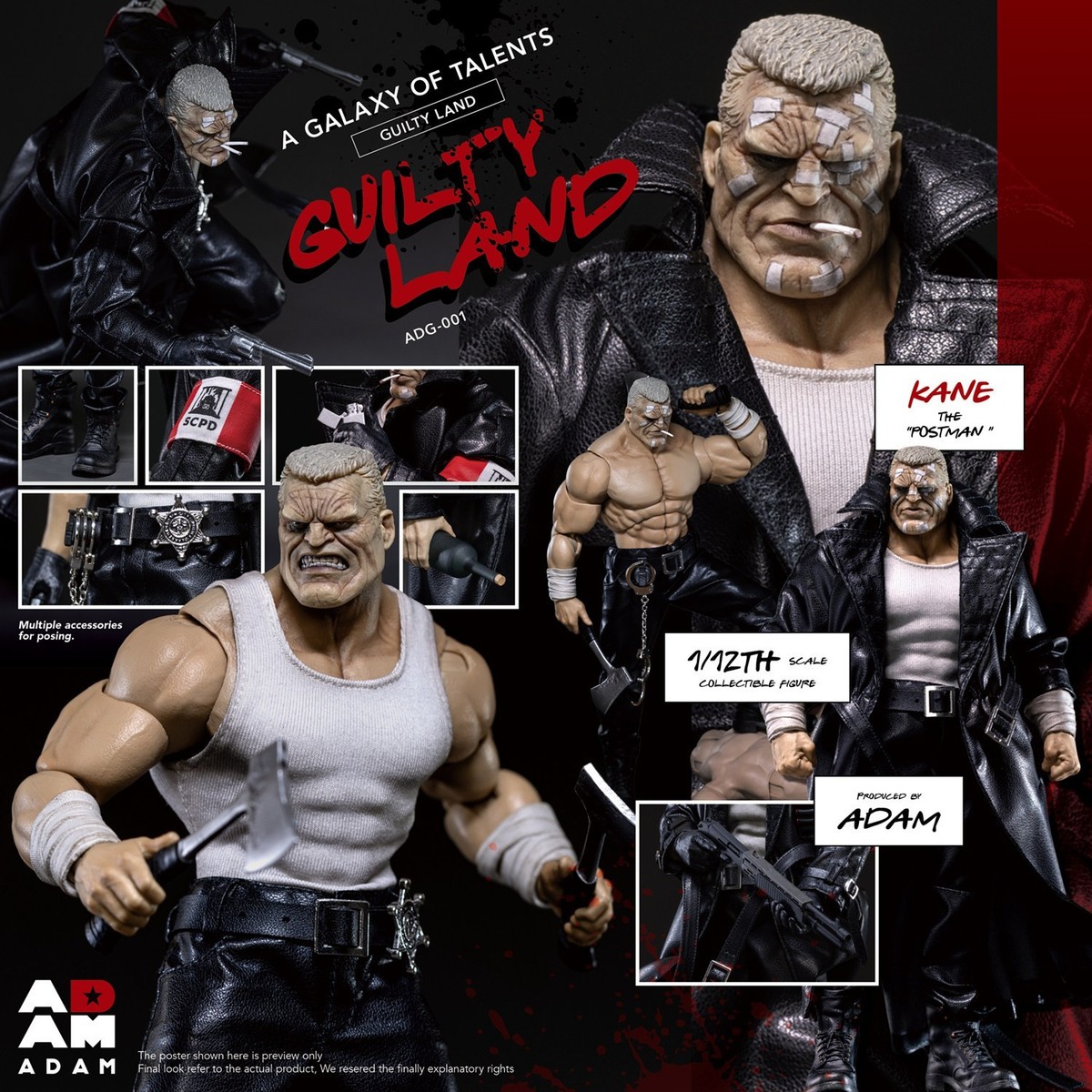 ADAM ADG-001 1/12 Muff Toys The Evil City Postman Kane GUILTY LAND