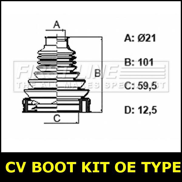 CV Boot Kit OE Type FrontInner Fits RENAULT TWINGO III 1.0 900 BCA BCM 7A32