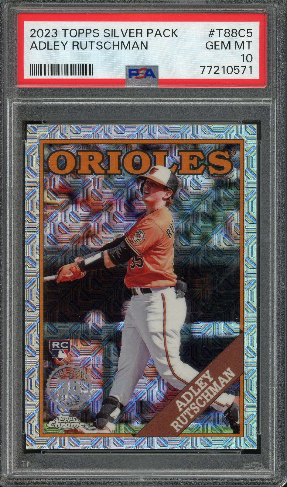 2023 Topps Silver Pack #T88C5 Adley Rutschman Rookie Mojo Refractor PSA 10