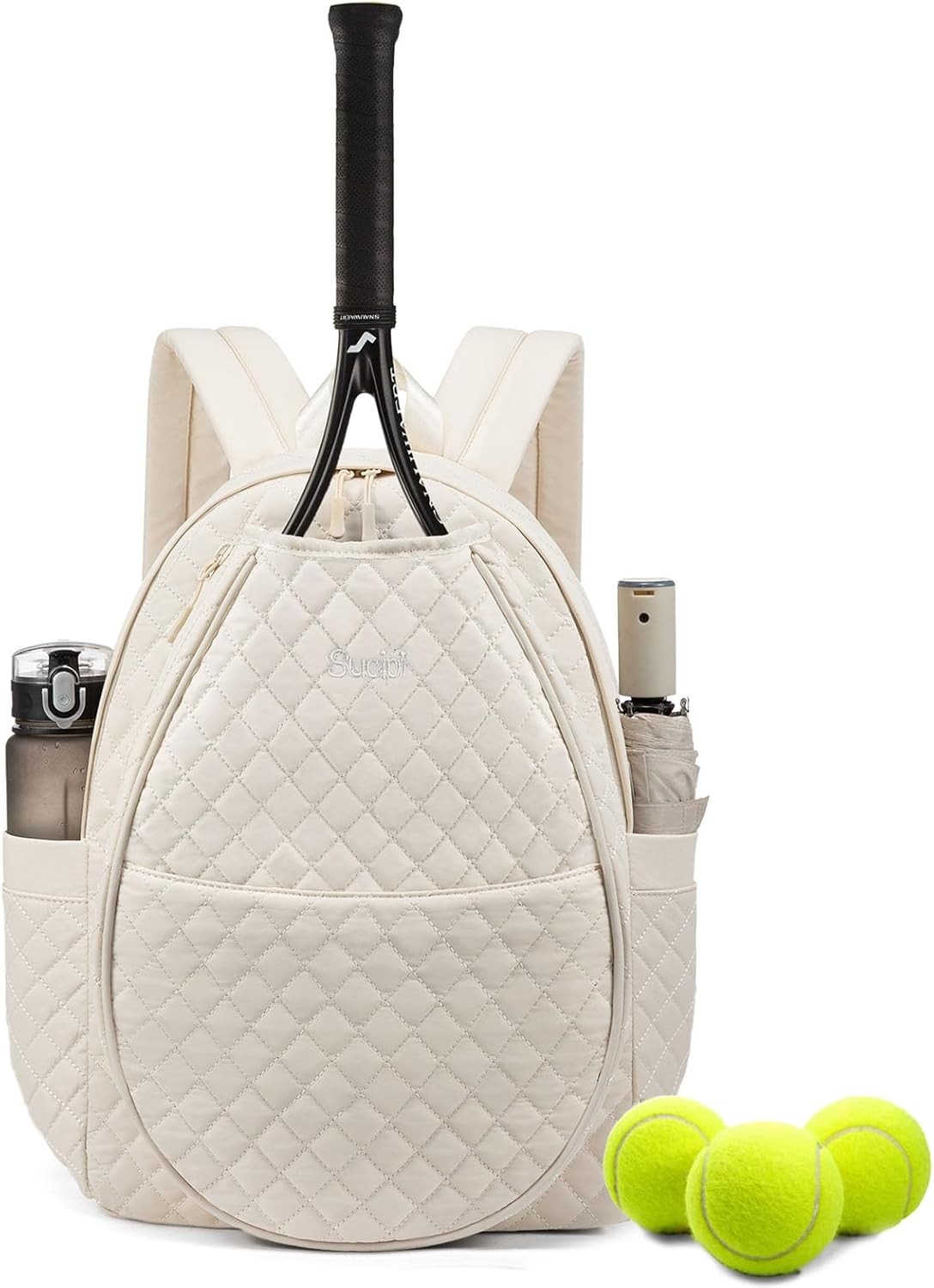Tennis Bags for Women, Quilted Tennis Racket Bag Backpack fo