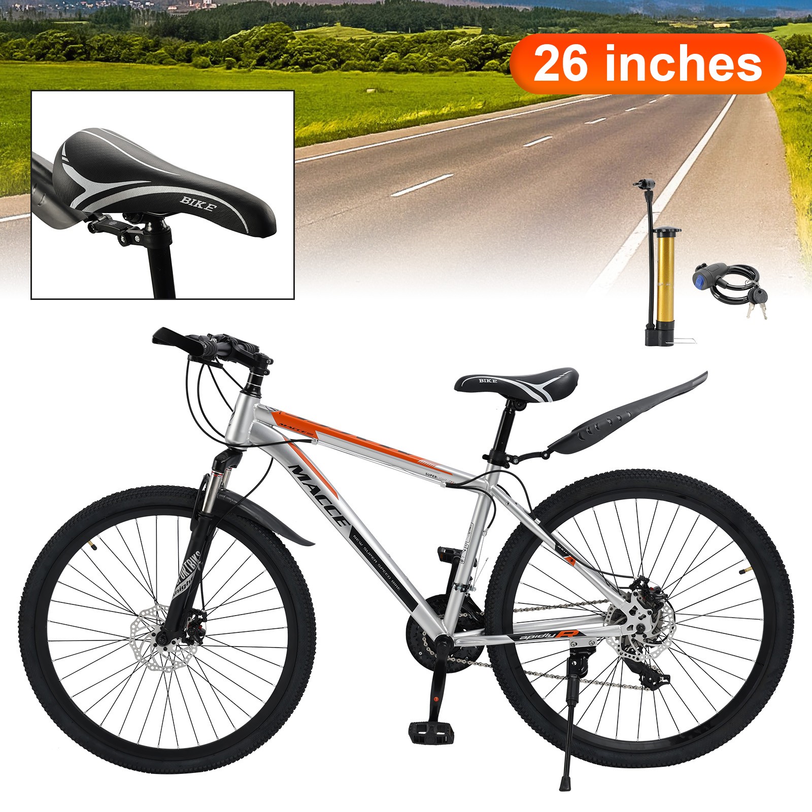 26" wheels 27 speed double disc brake mountain bike MTB for 