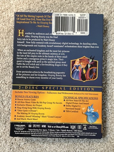 Walt Disney Sleeping Beauty Special Edition DVD (2-Disc Set) W/Slip Cover New! - Picture 4 of 11