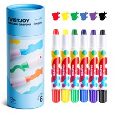 Jumbo Crayons for Toddlers - Non-Toxic, Washable, Easy to Hold, 6 Colors