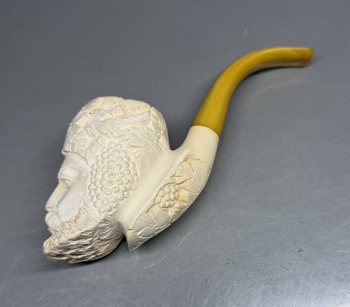 Vintage Tobacco Pipe Meerschaum Figural Head Hand Carved Preowned