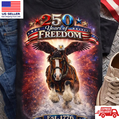 America 250 Shirt Freedom Eagle Horse 1776 USA Patriotic July 4 Tee