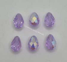 6pc Swarovski Crystal Violet AB 9x6mm Faceted Teardrop 5500 Beads
